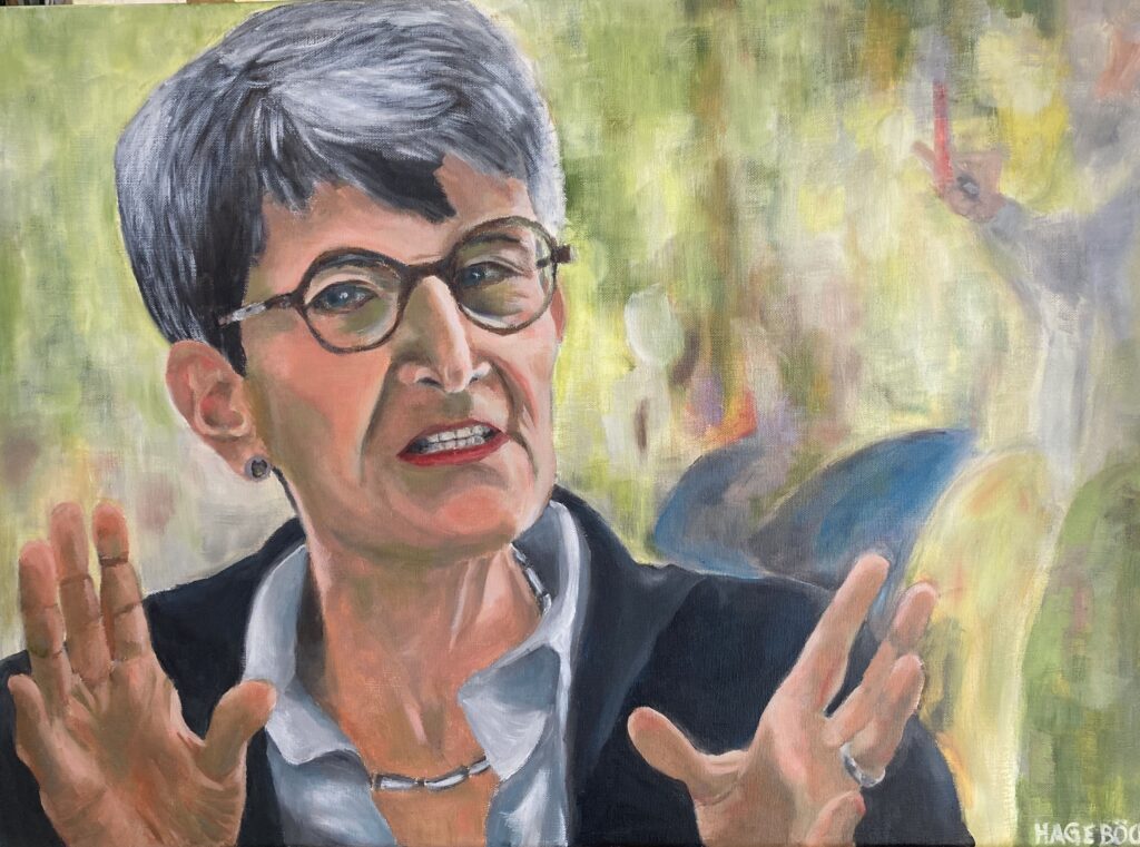 Ölgemälde, Portrait einer Frau mit Händen